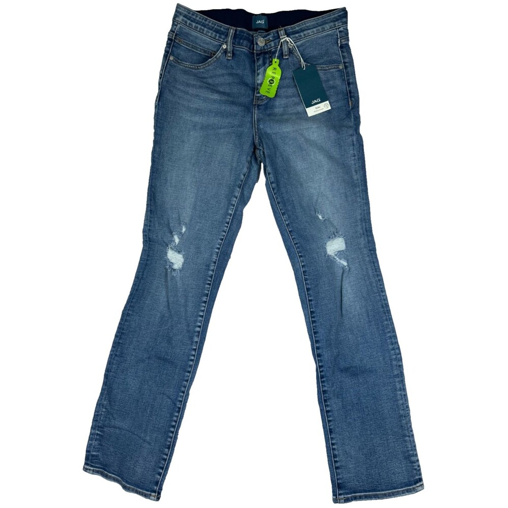 JAG Ruby Mid Rise Straight Jeans Womens 10/30 Distressed Stretch NWT